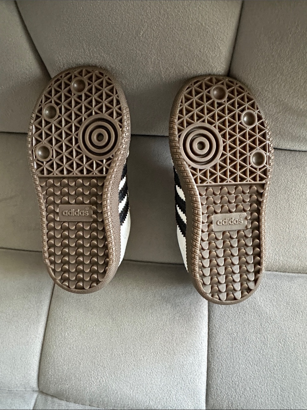 adidas Kids Samba Sneakers in White and Black with Gum Sole - Picture 8 of 13